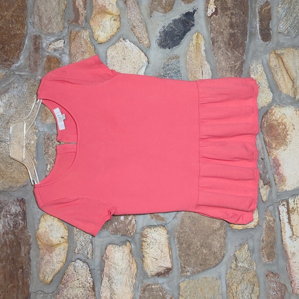 Loft peach peplum top